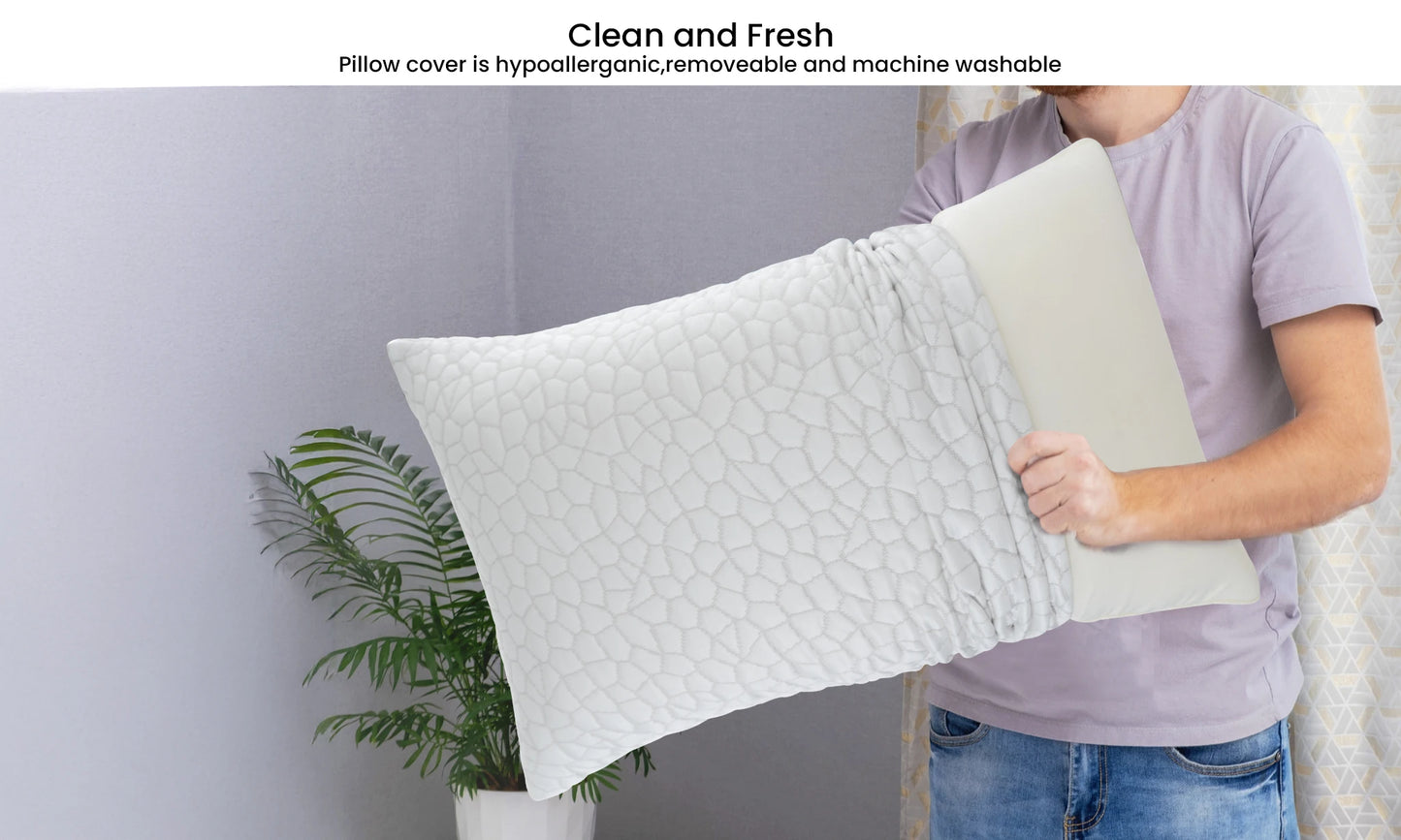 Lux Decor Shredded Memory Foam Pillows 2 Pack With Adjustable Loft