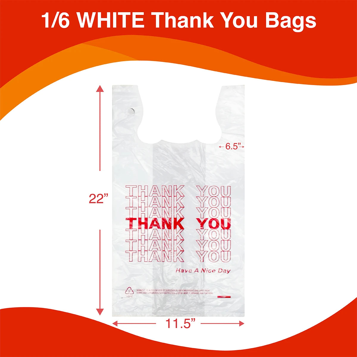 Heavy Duty Thank You T-Shirt Bags HDPE 1000 Count Bulk by S And B Enterprise