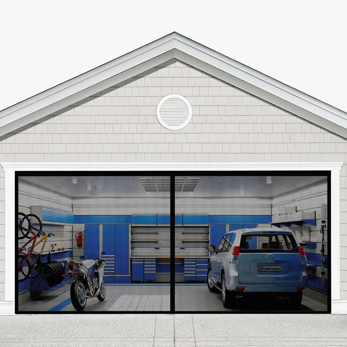 Hands Free Magnetic Garage Door Screen With Quick Close Magnets by S And B Enterprise