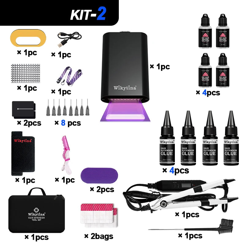 Wikytina UV Light Hair Extension Tool Kit With Adhesive Remover