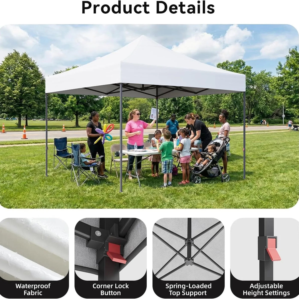 Aoxun 3x3m Pop Up Gazebo Tent Waterproof UV50+ Folding Canopy with Sand Bags & Carry Bag Outdoor Party Tent for Camping Beach Wedding by S And B Enterprise