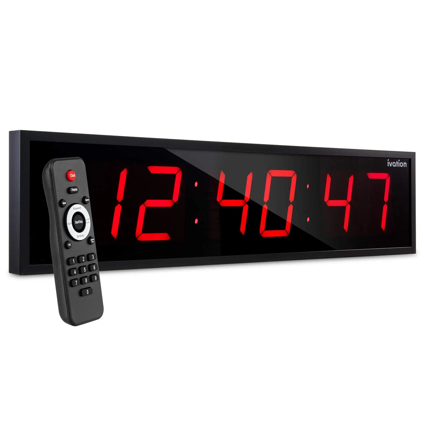 Ivation Large Digital Clock, 36" Led Wall Clock with Stopwatch, Alarms, Timer, Temp & Remote