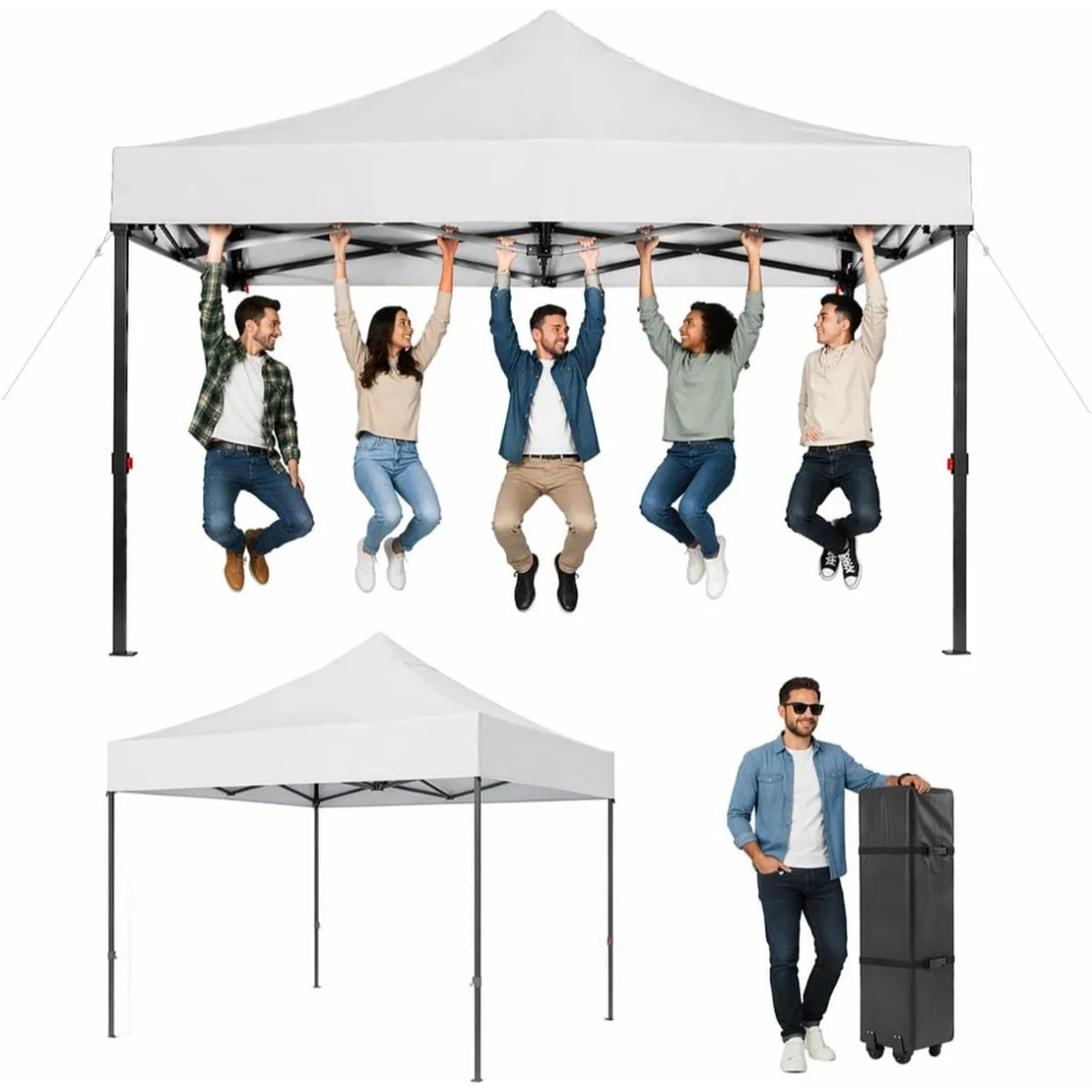 Aoxun 3x3m Pop Up Gazebo Tent Waterproof UV50+ Folding Canopy with Sand Bags & Carry Bag Outdoor Party Tent for Camping Beach Wedding by S And B Enterprise