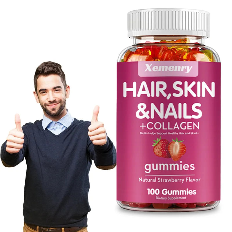 Xemenry Biotin Gummies For Hair Skin Nails And Collagen