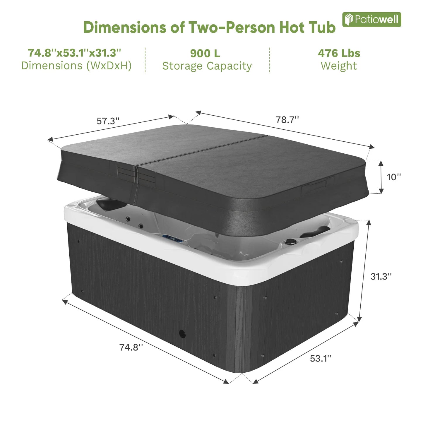 Outdoor Hot Tub With Intelligent Control And Water Purification
