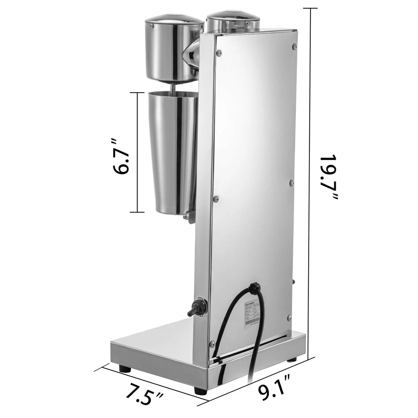 SucceBuy Milk Shake Machine 800ML Commercial Auto Double Cups Milkshaker Stainless Steel Shaking Maker Bubble Boba Drink Mixer by S And B Enterprise