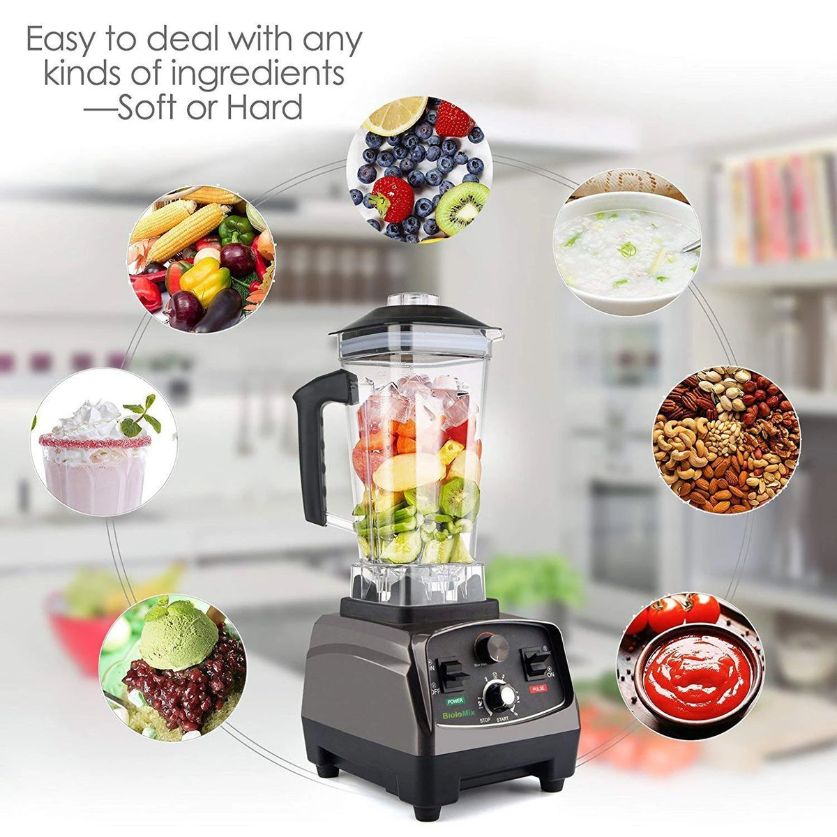 Biolomix heavy-duty commercial countertop blender for ice and smoothies by S And B Enterprise