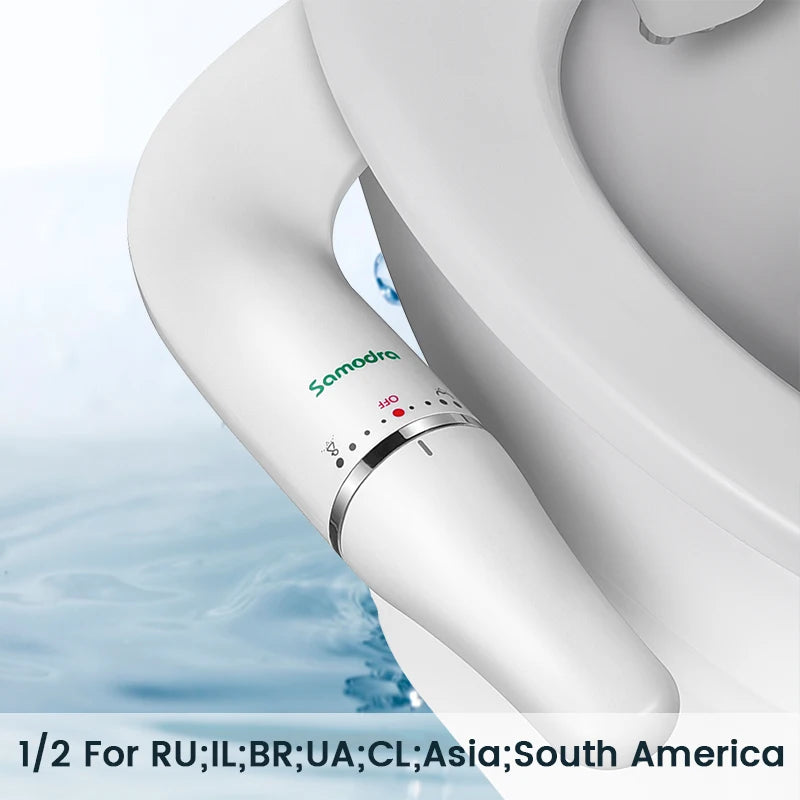 SAMODRA Ultra-Slim Toilet Bidet Seat Attachment With Brass Inlet