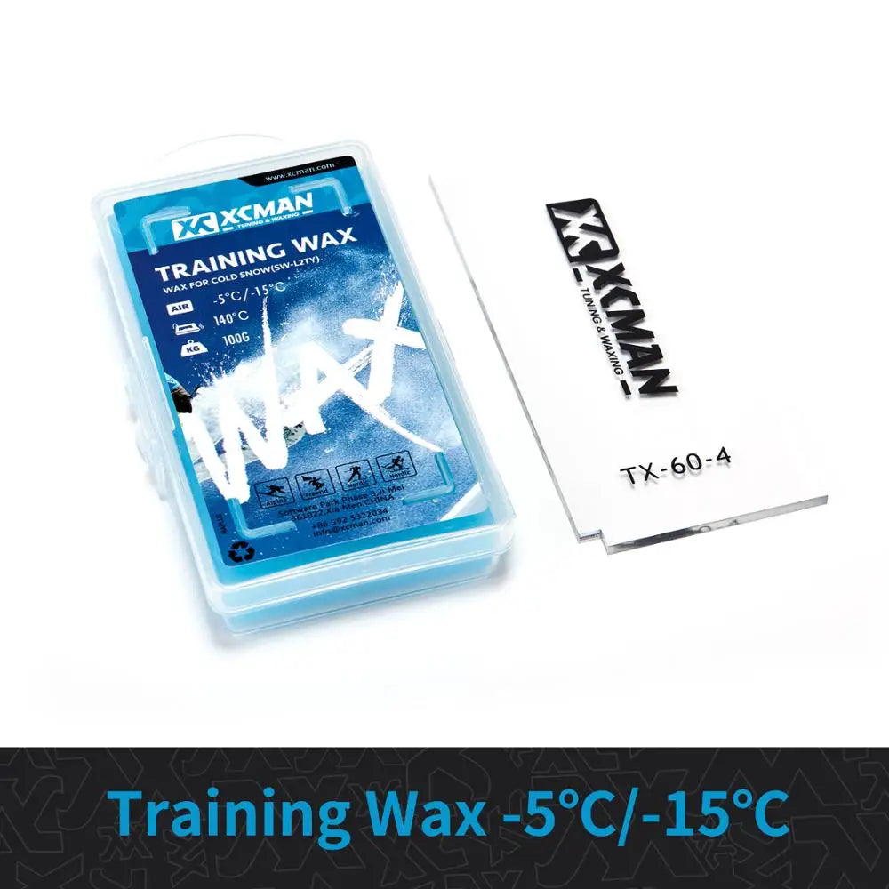 XCMAN Ski Snowboard Waxing & Tuning Complete Brush Kit by S And B Enterprise in a blue case with metal scraper