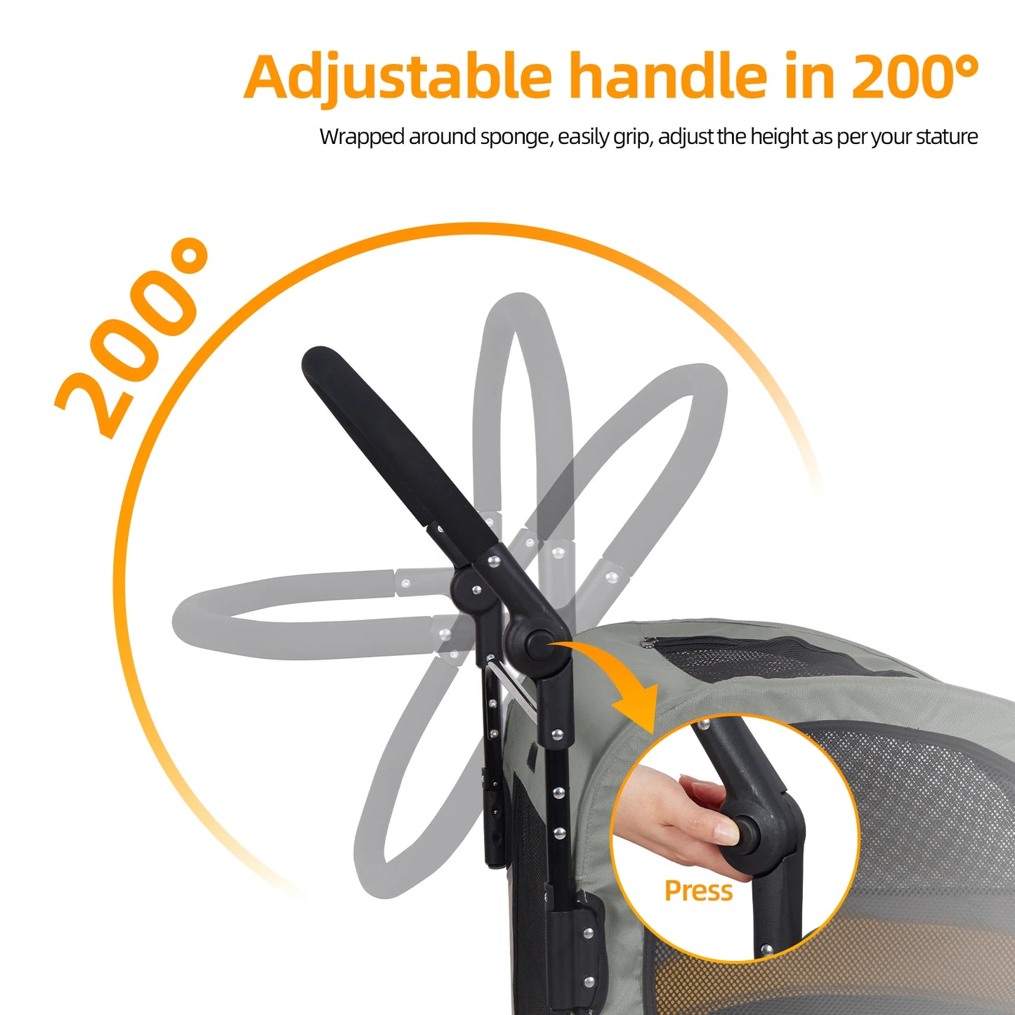Portable Dog Stroller 4 Wheels Foldable Travel Carrier Outdoors