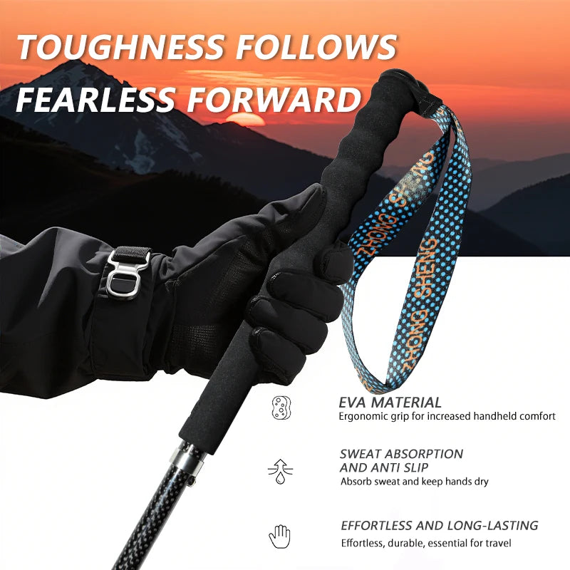OKHEALINGCN Carbon Fiber Hiking Poles Telescopic 2 Pack Lightweight by S And B Enterprise