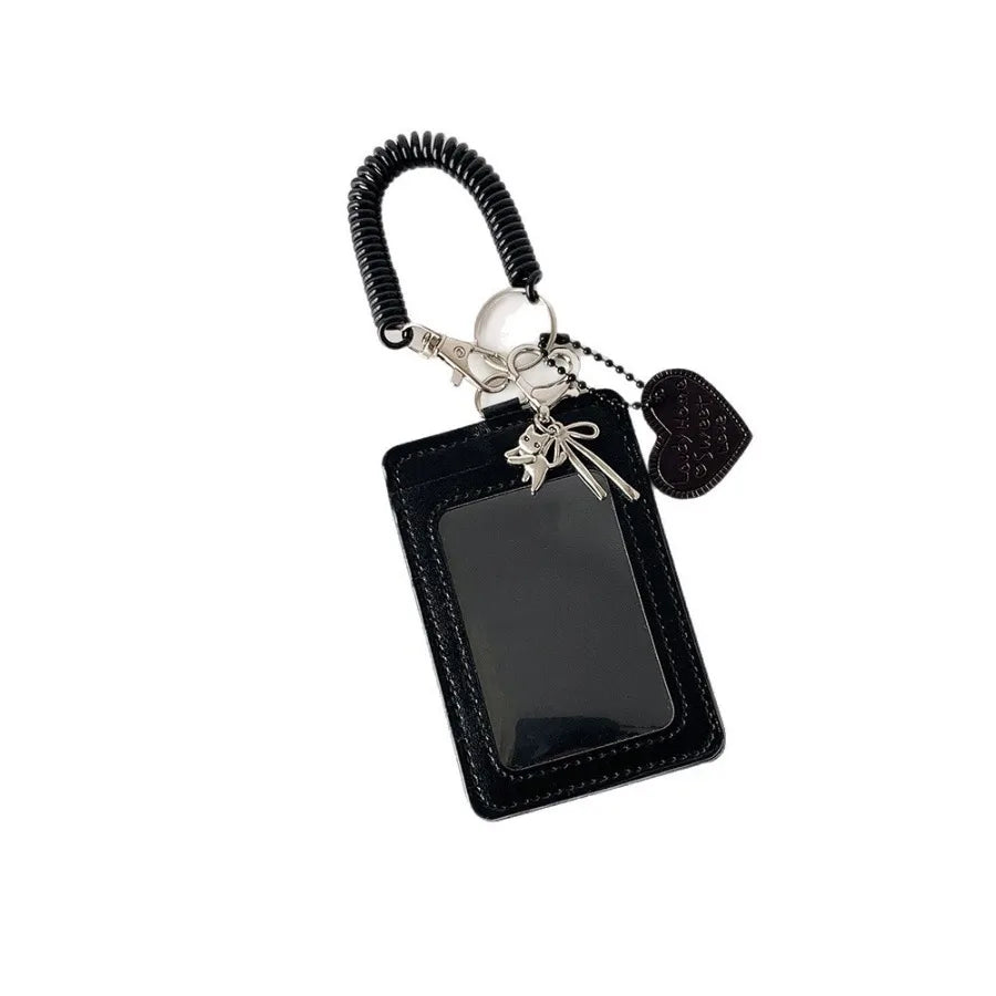 Y2k Black Photocard Holder Keychain Kpop Idol Photo Protector Sleeve Student Id Card Storage Case Student Stationery Supplies by S And B Enterprise