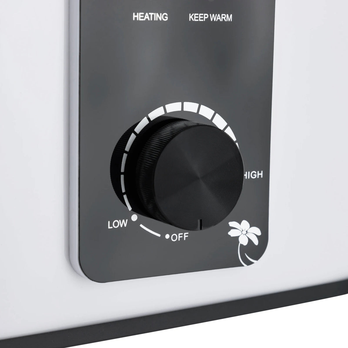 8L instant hot water heater control panel with large black dial on gray front
