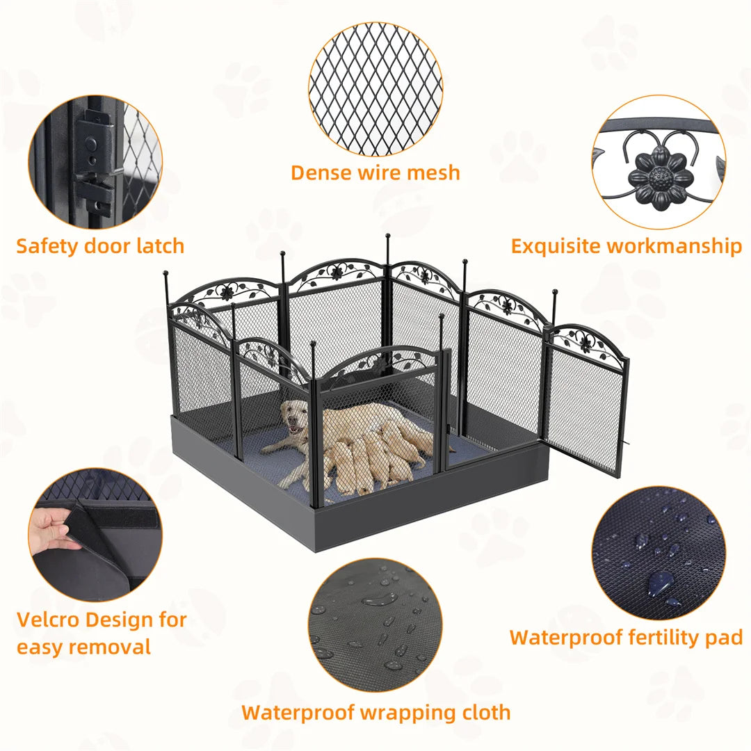 BINGOPAW 8-Panel Heavy Duty Dog Playpen Outdoor Indoor Metal Fence by S And B Enterprise