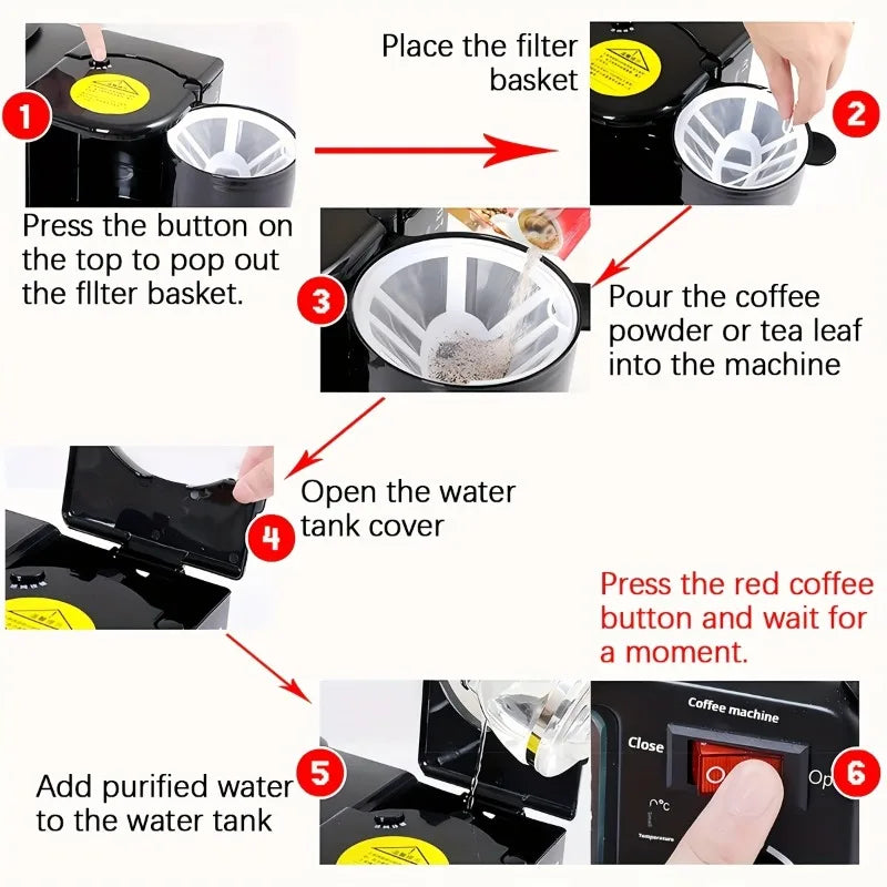 3-in-1 breakfast machine by S And B Enterprise, black coffee maker with timer and auto shutoff