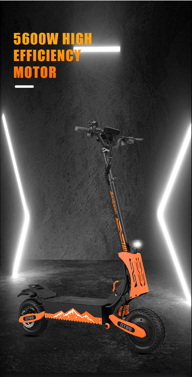 Arwibon 5600W Dual-Motor Electric Scooter 60V27AH With Top Speed 46MPH by S And B Enterprise