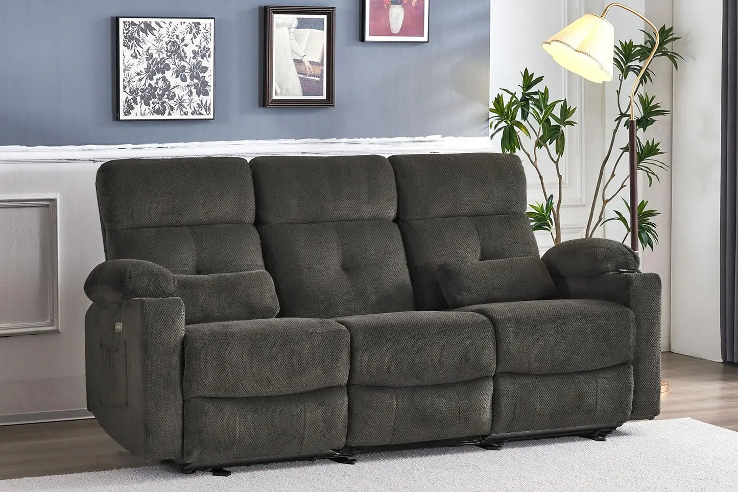 Guangbai Power Reclining Sofa With Heat And Massage by S And B Enterprise