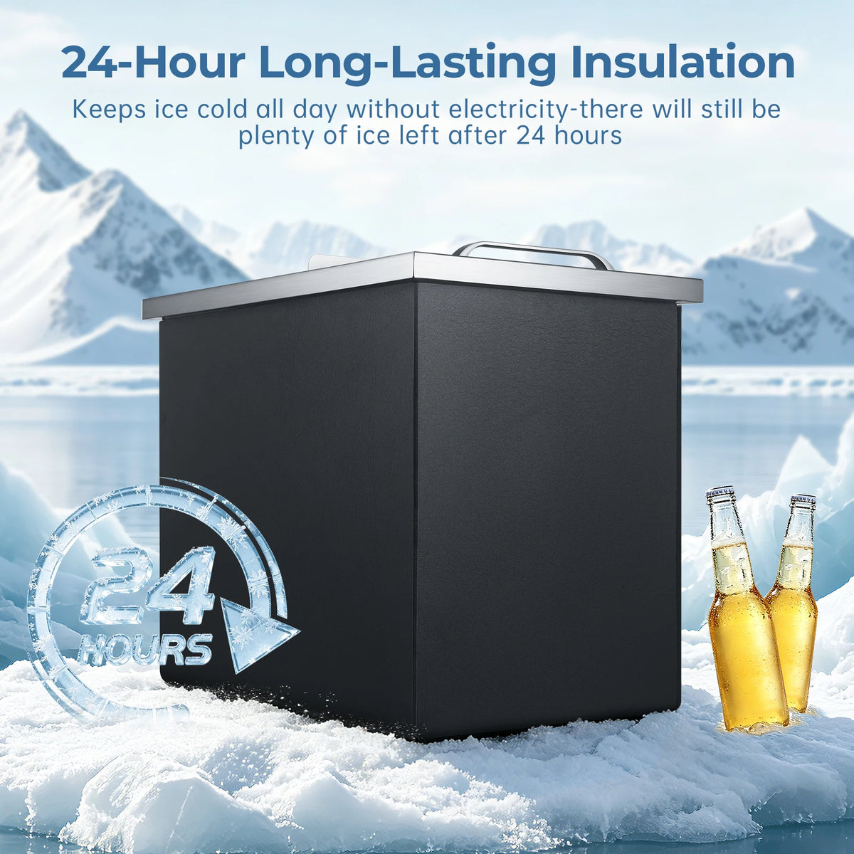 Stainless Steel Drop-In Ice Chest With Sliding Lid For Patio Bar Cooler by S And B Enterprise