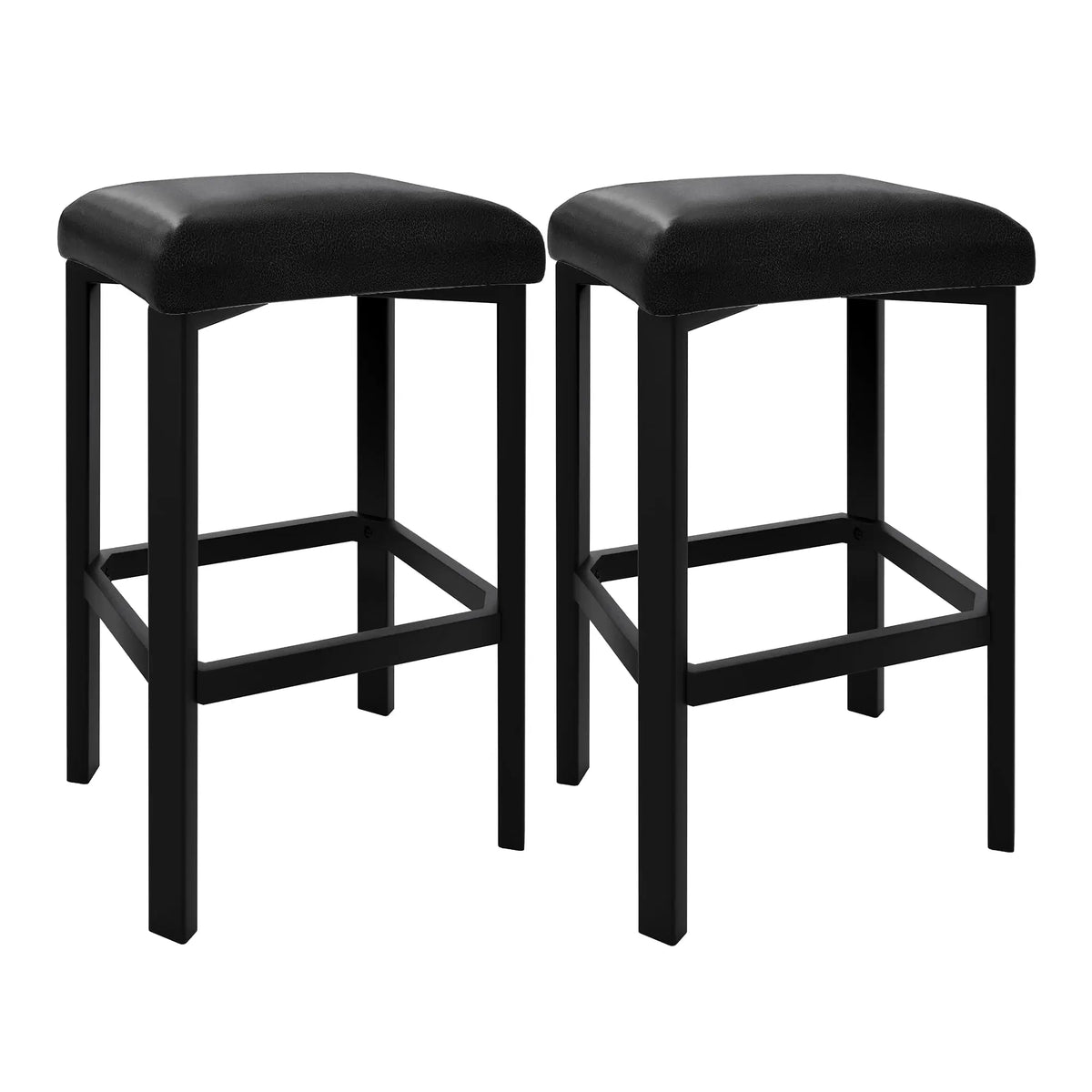 Studyset Modern Bar Stools Featuring Padded Seats And Metal Frames