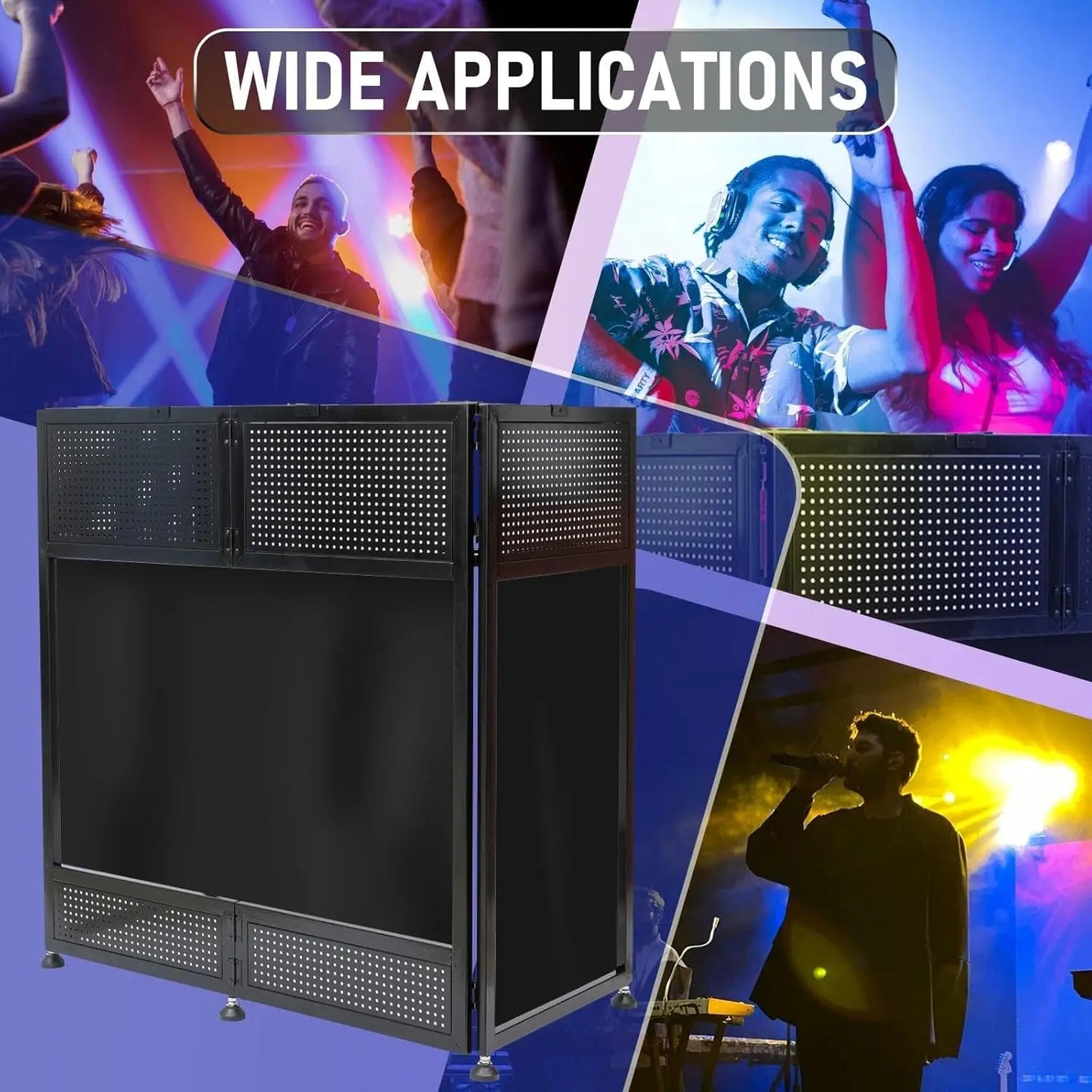 Portable DJ Booth Table With Double Deck Stand For Events