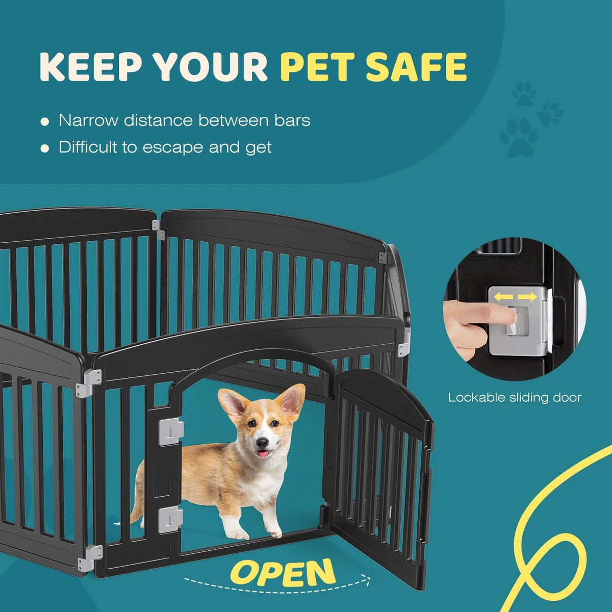 JHK Plastic Dog Playpen Expandable Pet Fence Indoor Outdoor by S And B Enterprise