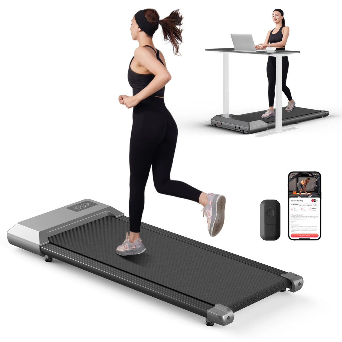 S And B Enterprise 300lb home treadmill with 2.5HP motor, 2-in-1 walking/running desk setup and LCD display
