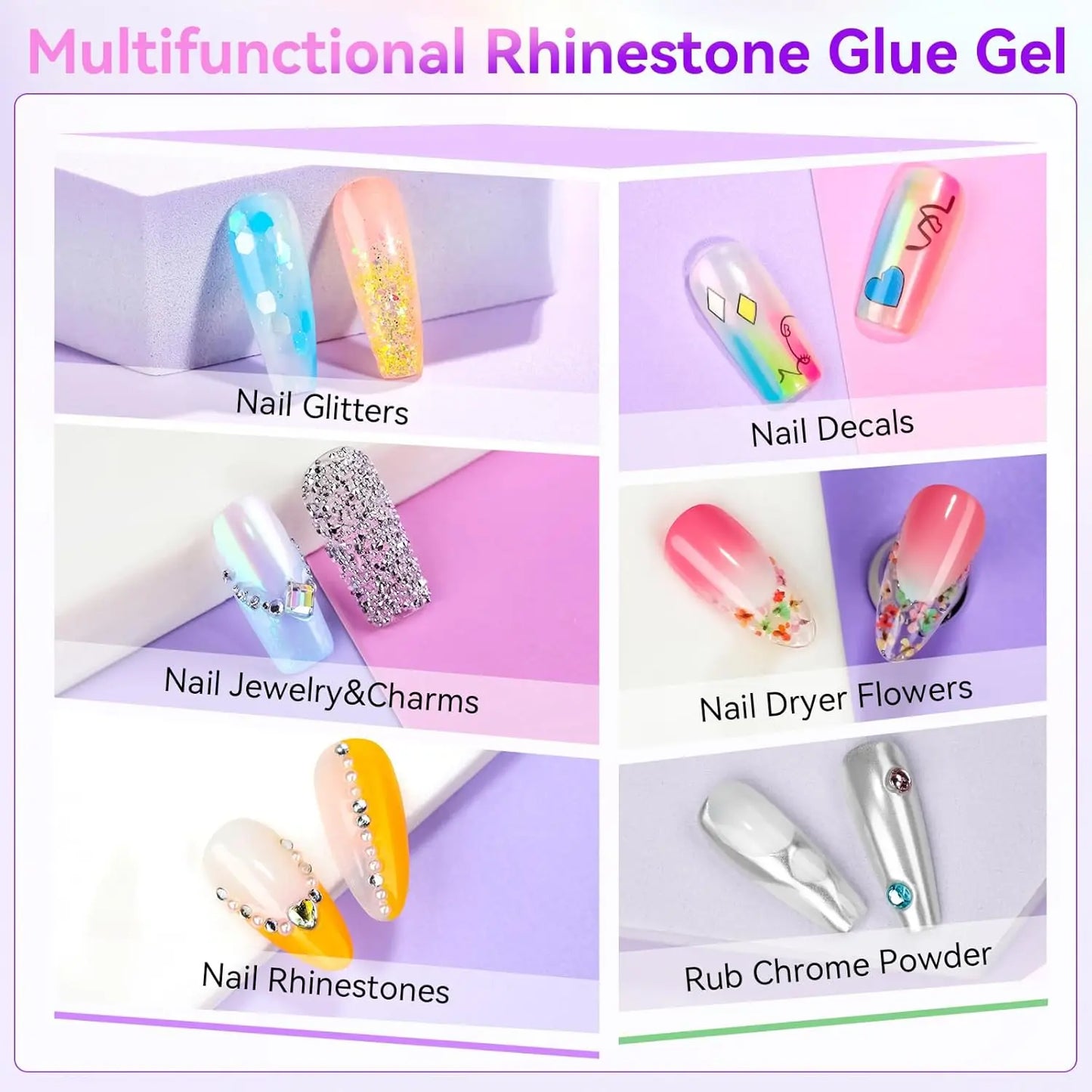 Makartt Nail Rhinestone Glue Gel With Brush Pen Tip Adhesive