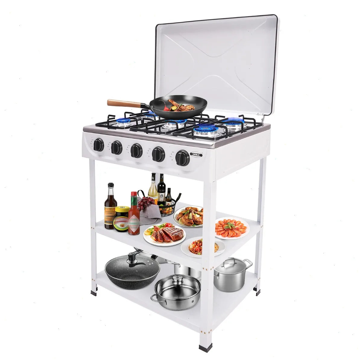 Sweetmile 5-Burner Natural Gas Stove Cooktop For Home And Outdoor
