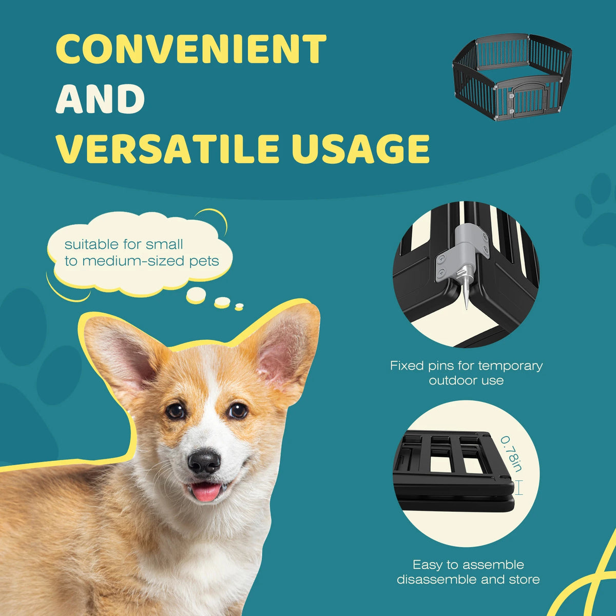 JHK Plastic Dog Playpen Expandable Pet Fence Indoor Outdoor by S And B Enterprise
