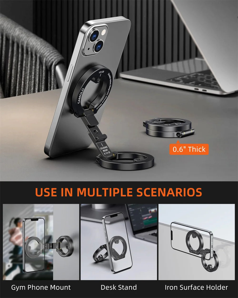 YELANGU Dual Magnetic Phone Holder for Travel and Tripod by S And B Enterprise