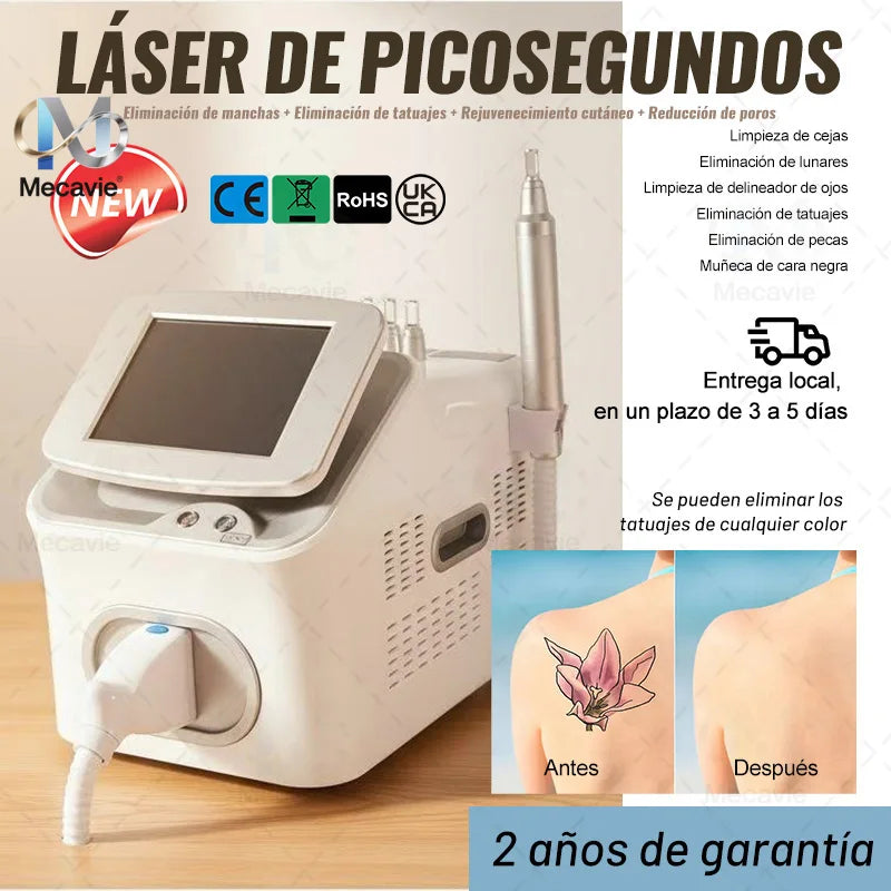 White S And B Enterprise Pico picosecond Q-Switch Nd:YAG laser beauty machine with touch screen and handheld handpiece