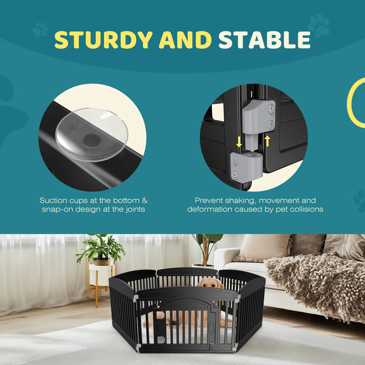 JHK Plastic Dog Playpen Expandable Pet Fence Indoor Outdoor by S And B Enterprise