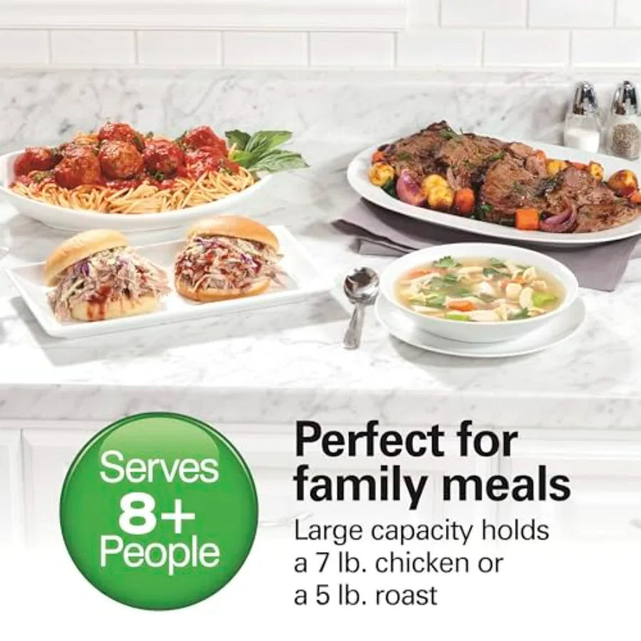 7-quart programmable slow cooker with lid latch strap for travel and dishwasher-safe crock