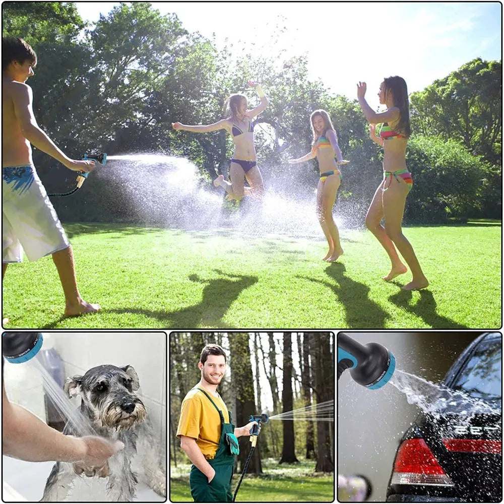 Expandable Water Hose With Ten Pattern Sprayer Nozzle For Garden