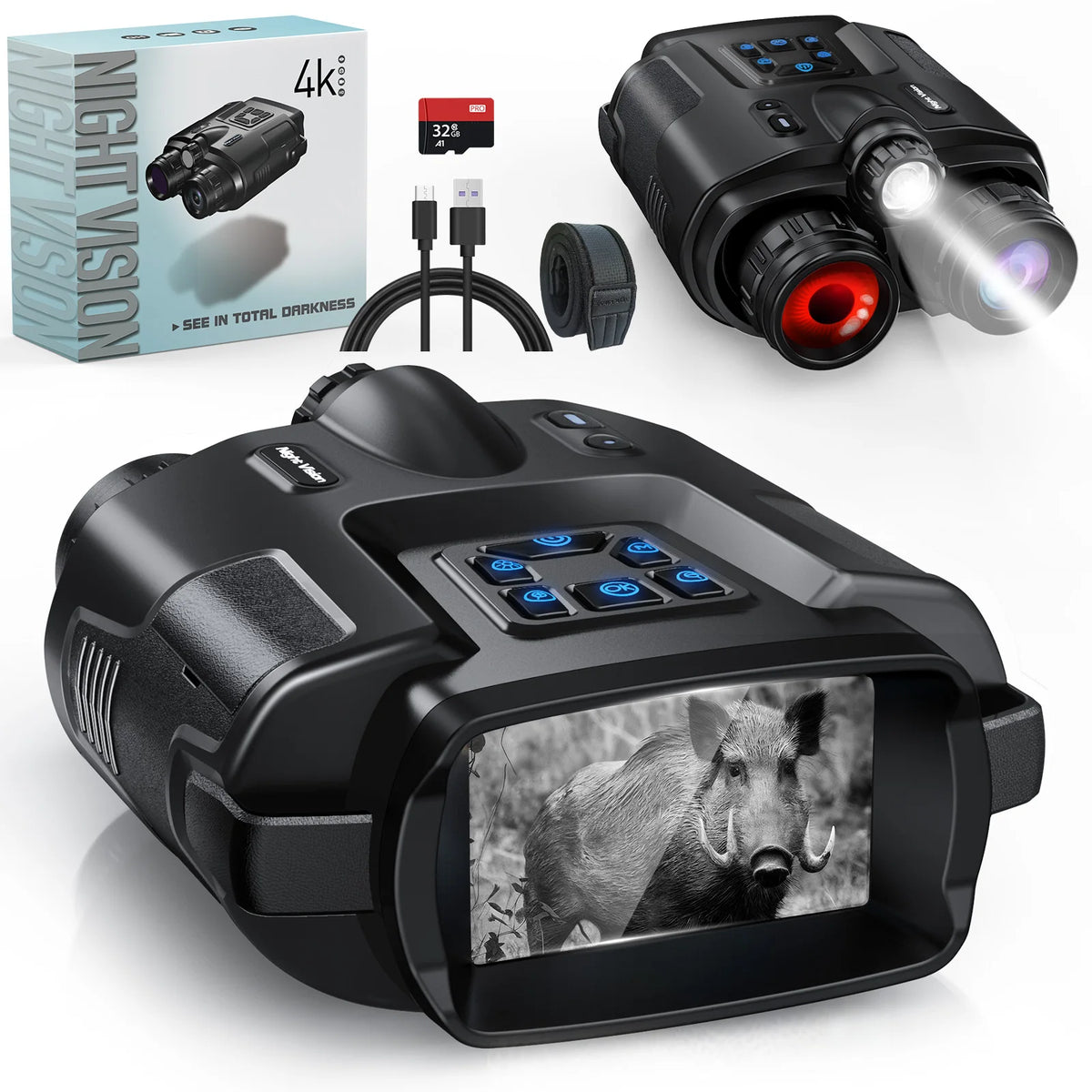 DIYIMINE Night Vision Binoculars 4K Infrared 8X Zoom Goggles by S And B Enterprise