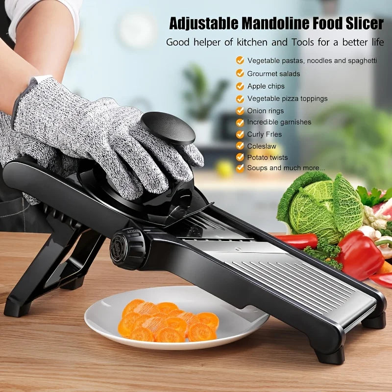 AEDG Stainless Steel Mandoline Slicer With 5 Blades by S And B Enterprise