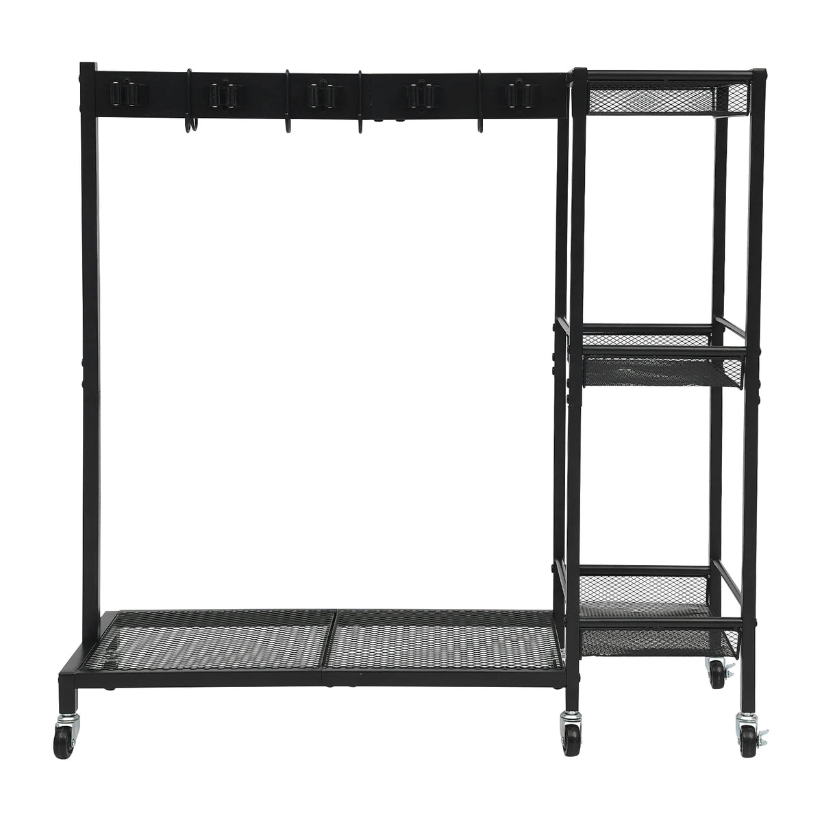 Iron Cleaning Tool Storage Cart On 6 Wheels With Hooks And Shelves by S And B Enterprise