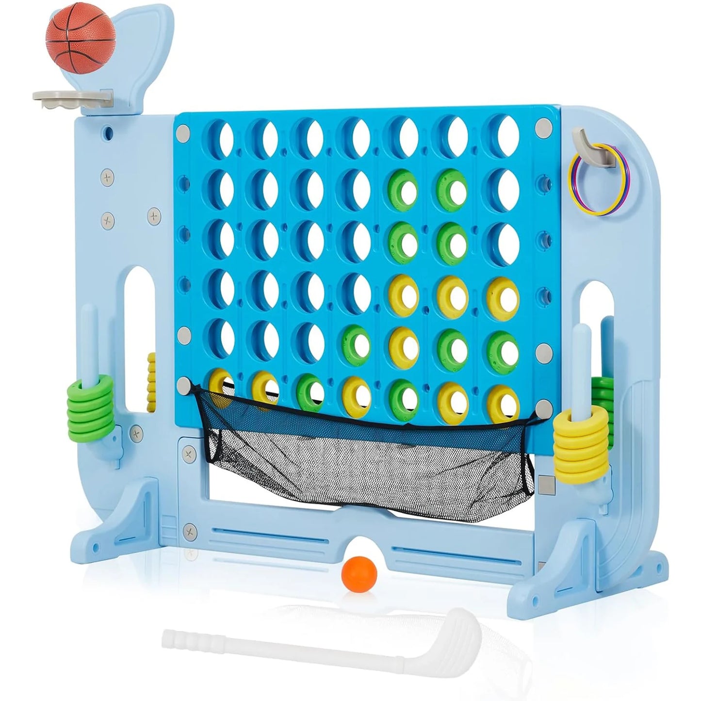 HiMISSCN Giant 4 in 1 Yard Game Set With BasketballHoop