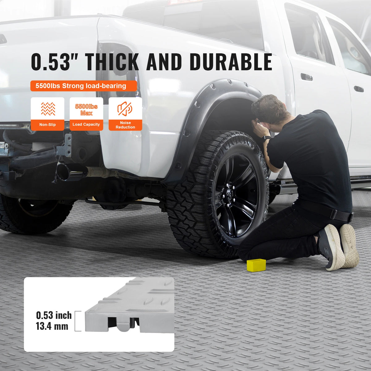 SucceBuy garage tiles, gray interlocking non-slip floor mats with double-sided texture