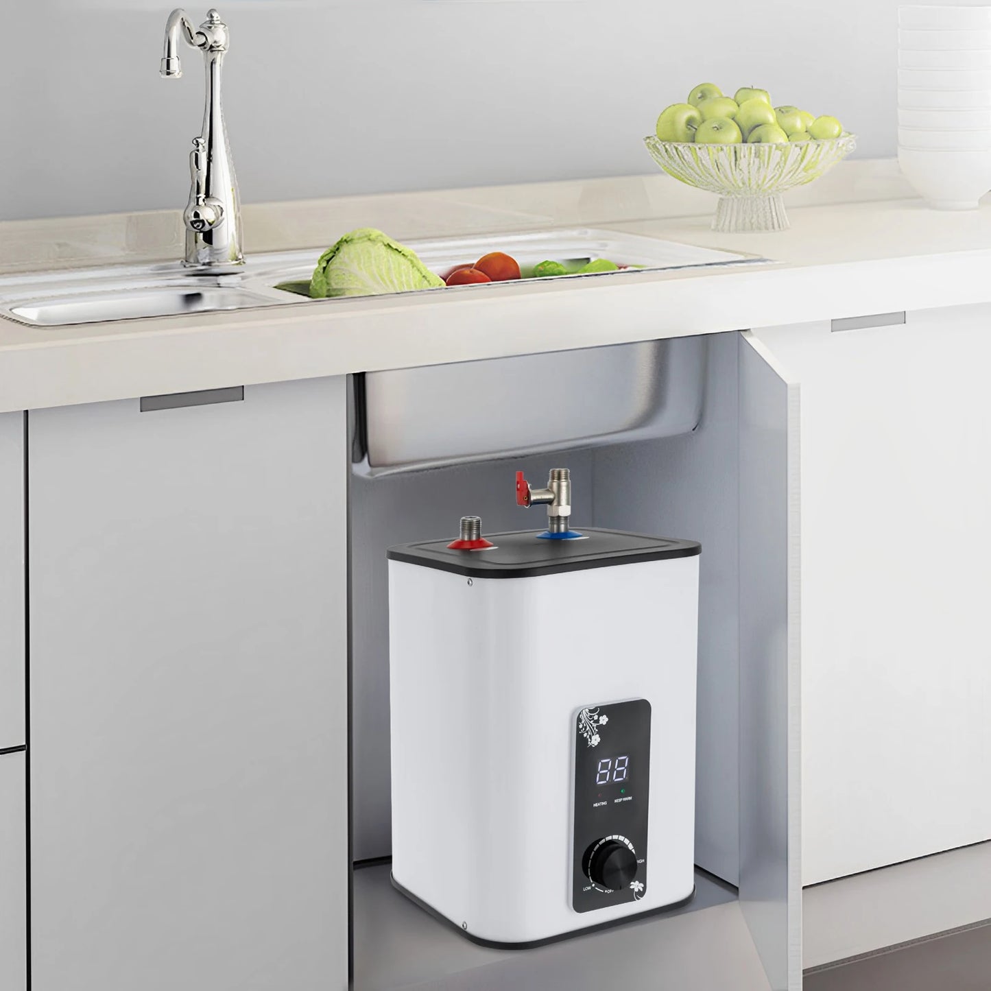 Sweetmile Electric Mini Tank Water Heater Rectangular Instant Hot Water