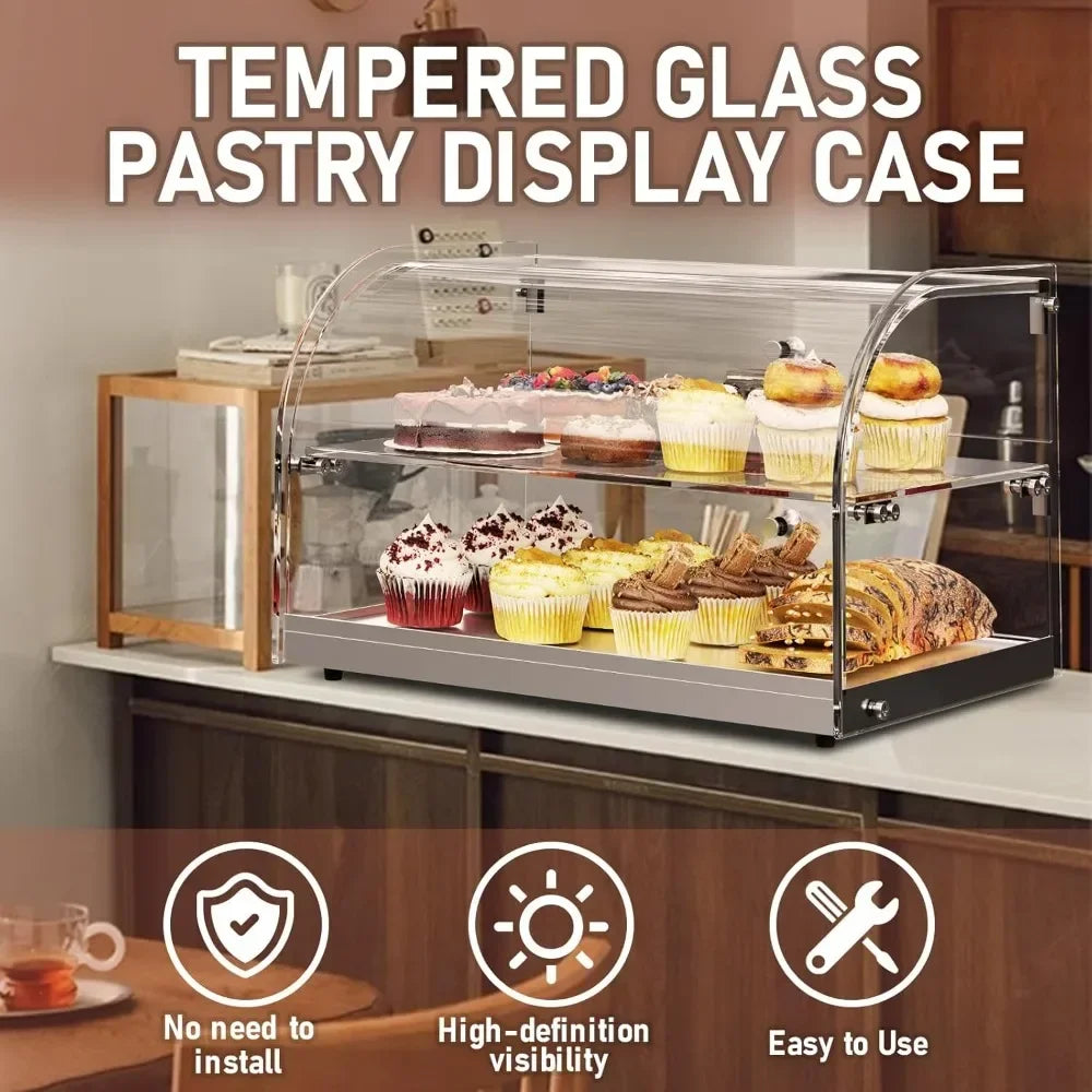 Pastry Display Case Countertop Tempered Glass Bakery Showcase