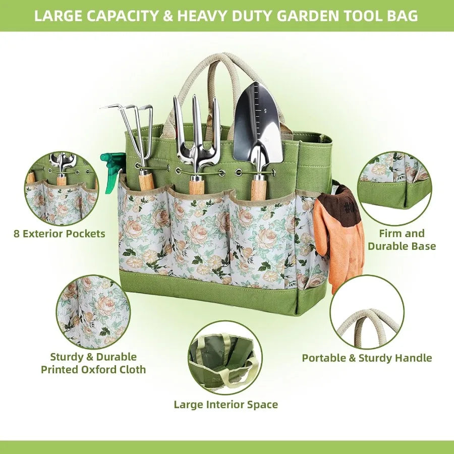 Heavy Duty Ergonomic Gardening Tool Set With Stainless Steel Blades