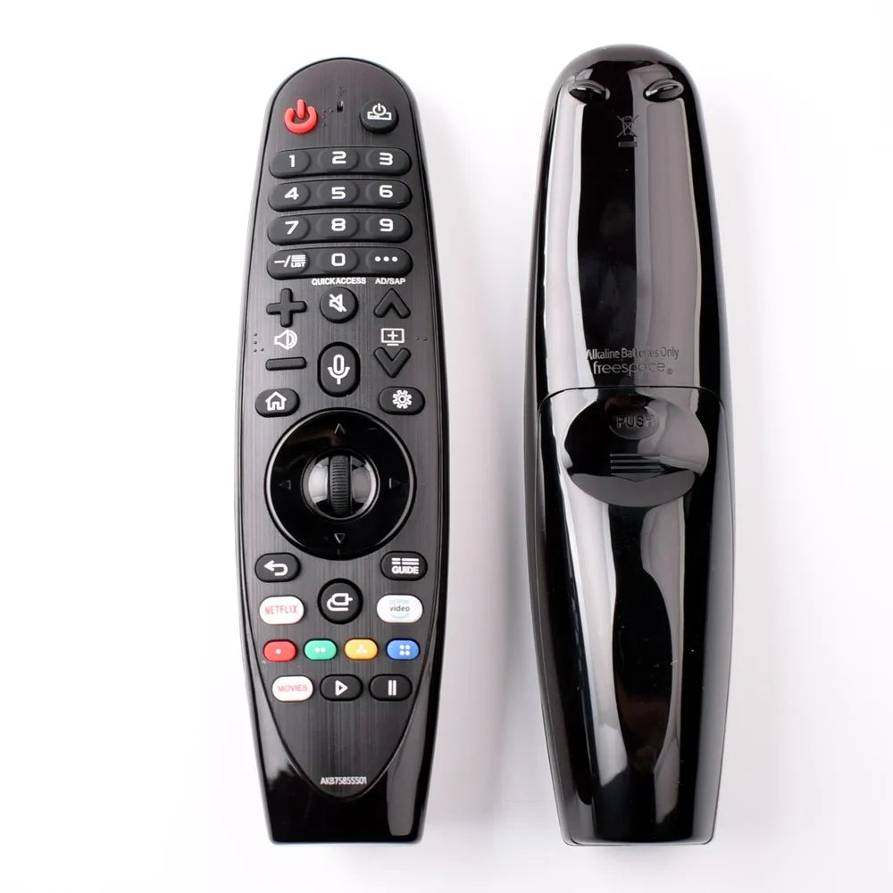 Smart TV remote AKB75855501 with voice and cursor function from S And B Enterprise, plus black charging dock (2 items)