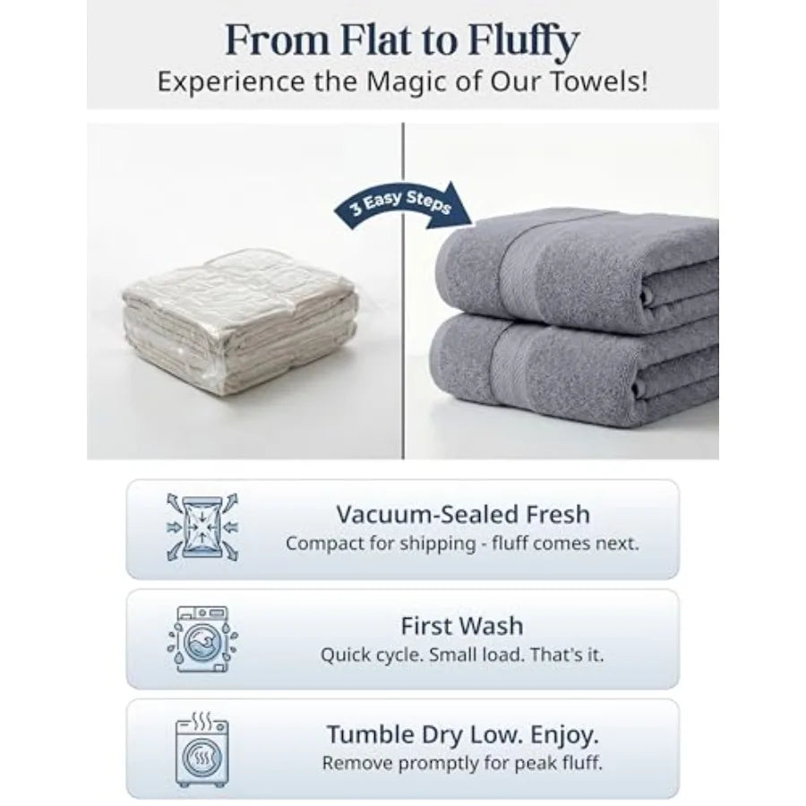 Luxury 16-Piece Bath Towel Set With Washcloths Included by S And B Enterprise