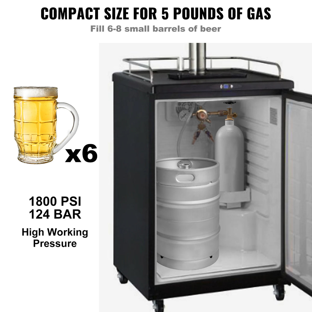 VEVOR CO2 Tank Aluminum Gas Cylinder CGA320 Valve Spray Coating by S And B Enterprise