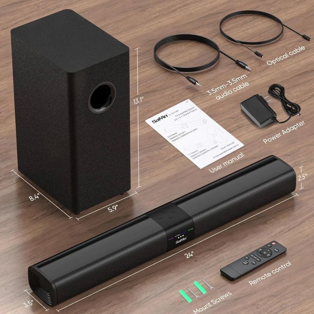 100W Sound Bar With Subwoofer Bluetooth ARC Optical TV by S And B Enterprise