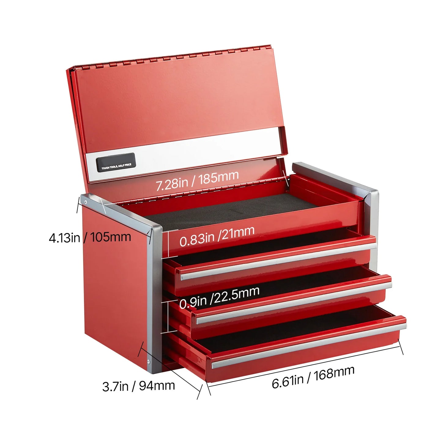 SucceBuy 3 Drawer Metal Tool Box With Ball Bearing Slides by S And B Enterprise