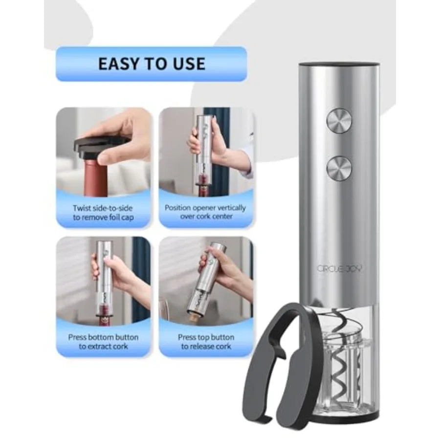 Electric Stainless Steel Wine Opener Rechargeable Automatic Bottle Opener 7 In 1 by S And B Enterprise