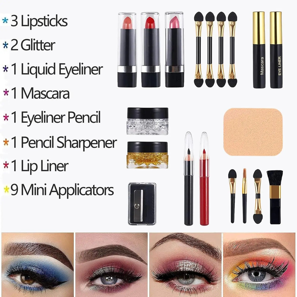 58 Professional Makeup Kit With Eyeshadow Blusher Concealer Mirror by S And B Enterprise