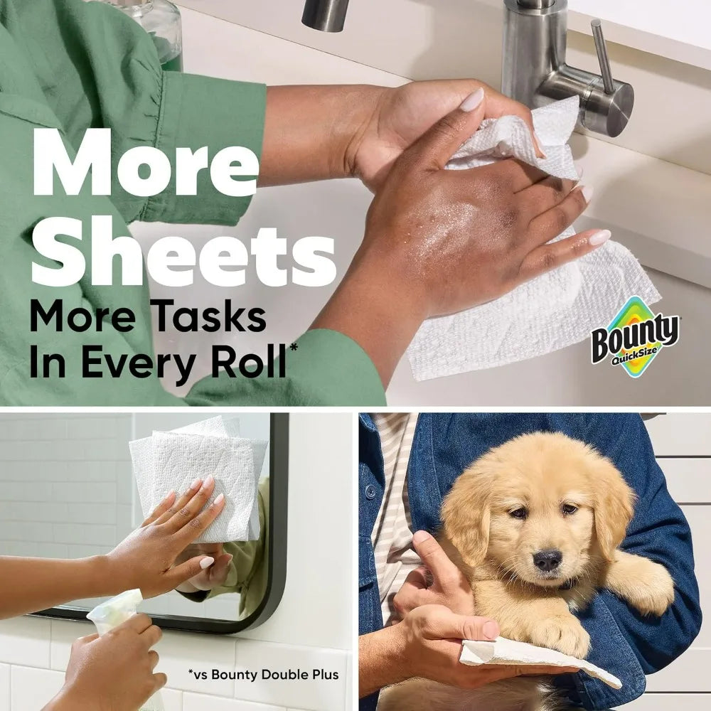 Bounty Quick Size paper towels, white, 16 family rolls (40 regular rolls)